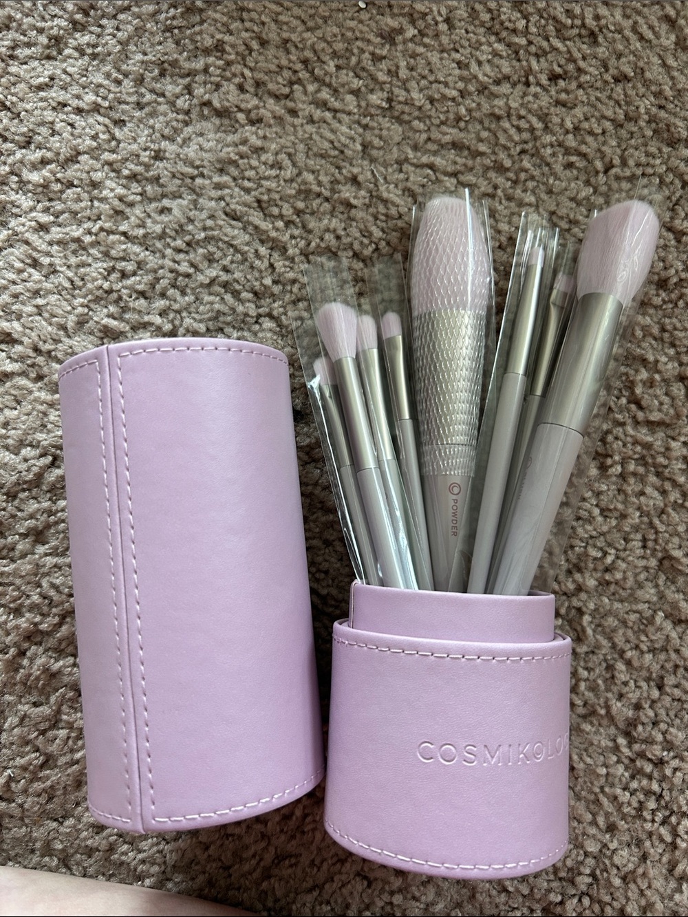 Pink Makeup Brush Set with Travel Case